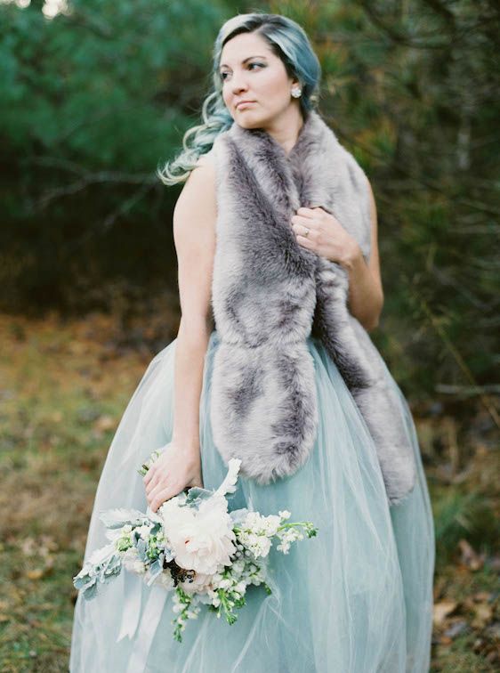  Icy Winter Blues: A Styled Bridal Session, Brianne Photography, He Loves Me Flowers