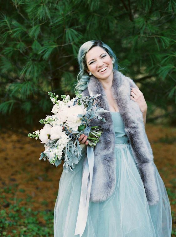  Icy Winter Blues: A Styled Bridal Session, Brianne Photography, He Loves Me Flowers