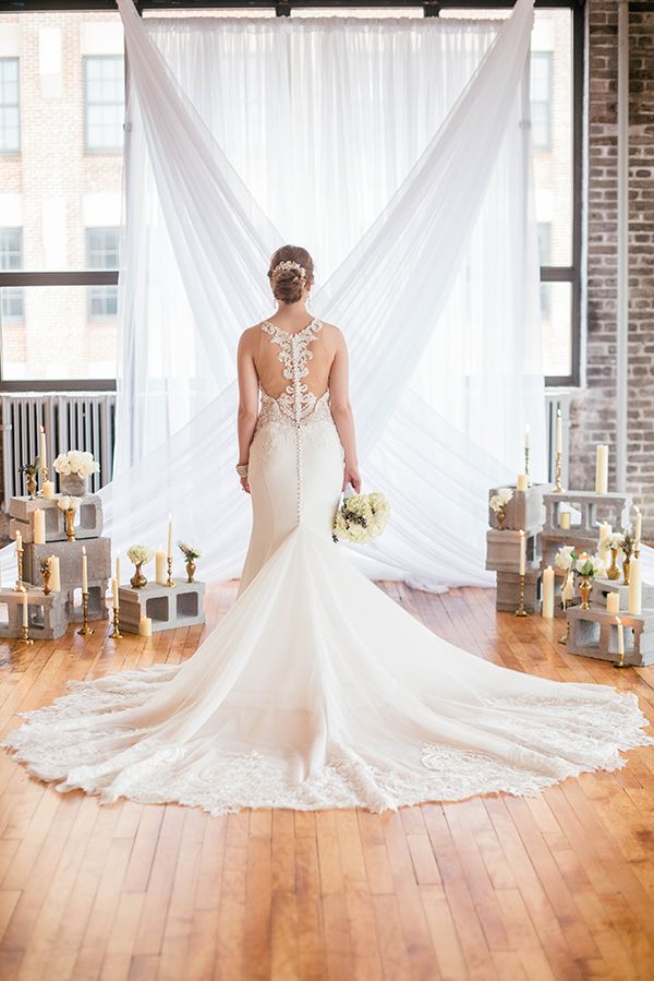 Industrial Wedding Inspiration with a Big Dash of Glam