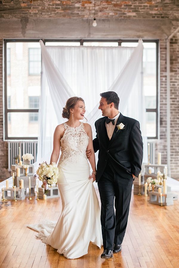 Industrial Wedding Inspiration with a Big Dash of Glam