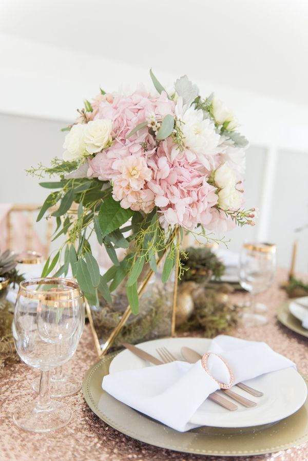 Blush Wedding Inspiration Meets Gold and Glittery Details