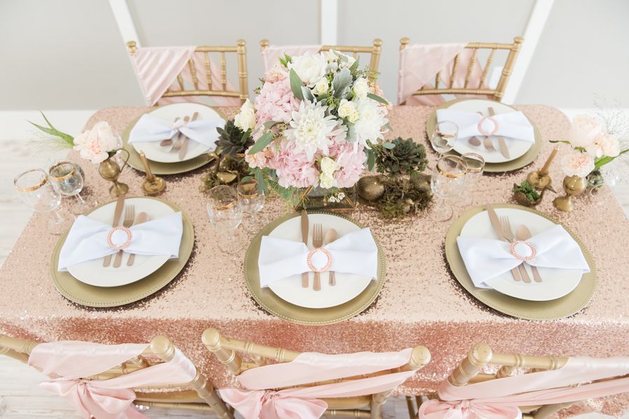 Blush Wedding Inspiration Meets Gold and Glittery Details