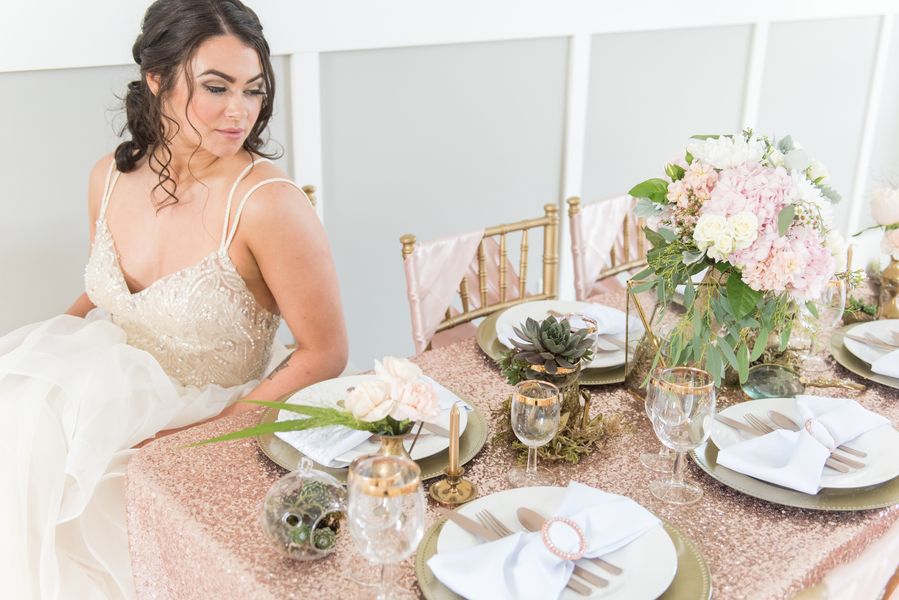 Blush Wedding Inspiration Meets Gold and Glittery Details