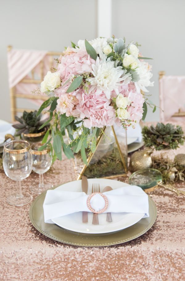 Blush Wedding Inspiration Meets Gold and Glittery Details