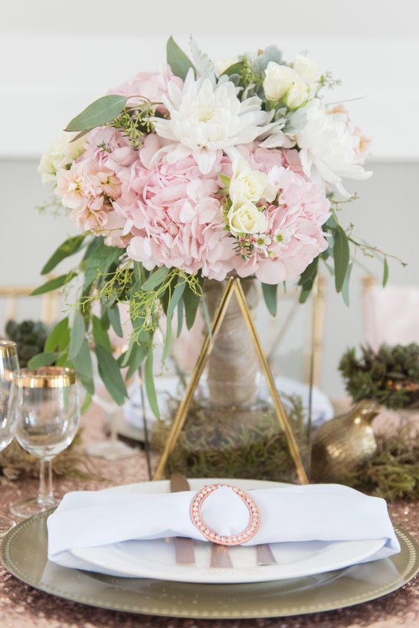 Blush Wedding Inspiration Meets Gold and Glittery Details