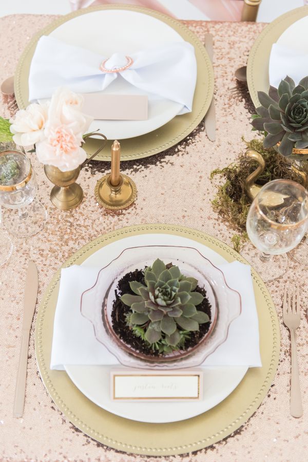 Blush Wedding Inspiration Meets Gold and Glittery Details