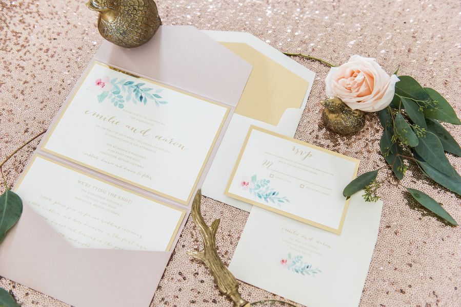 Blush Wedding Inspiration Meets Gold and Glittery Details