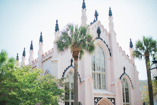  Elegant Coral Wedding in Downtown Charleston