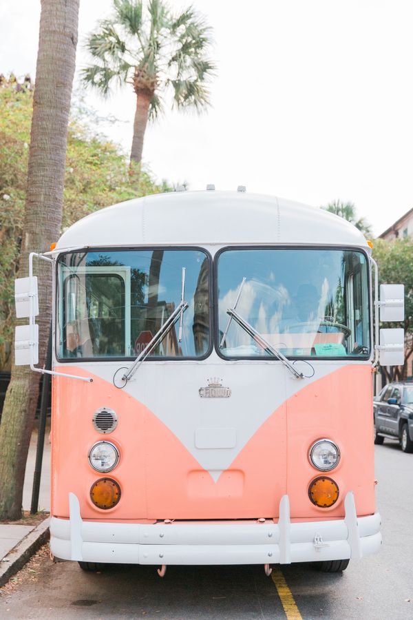  Elegant Coral Wedding in Downtown Charleston