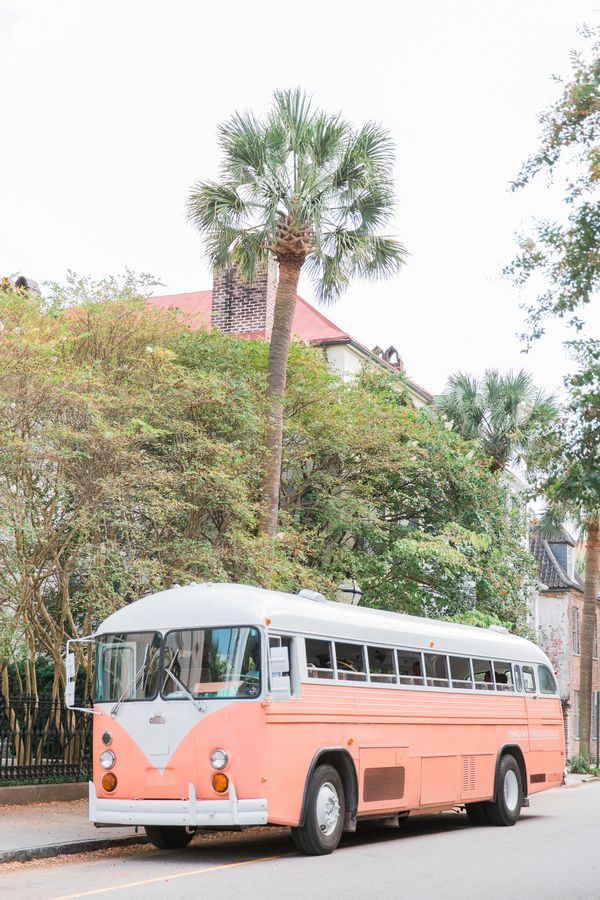 Elegant Coral Wedding in Downtown Charleston