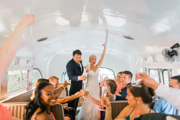  Elegant Coral Wedding in Downtown Charleston