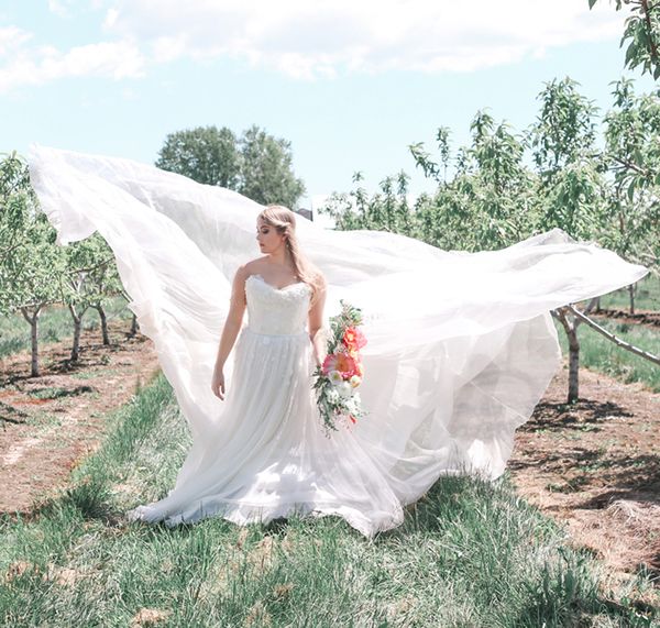  Purple and Pink Bridal Session Among the Cherry Trees