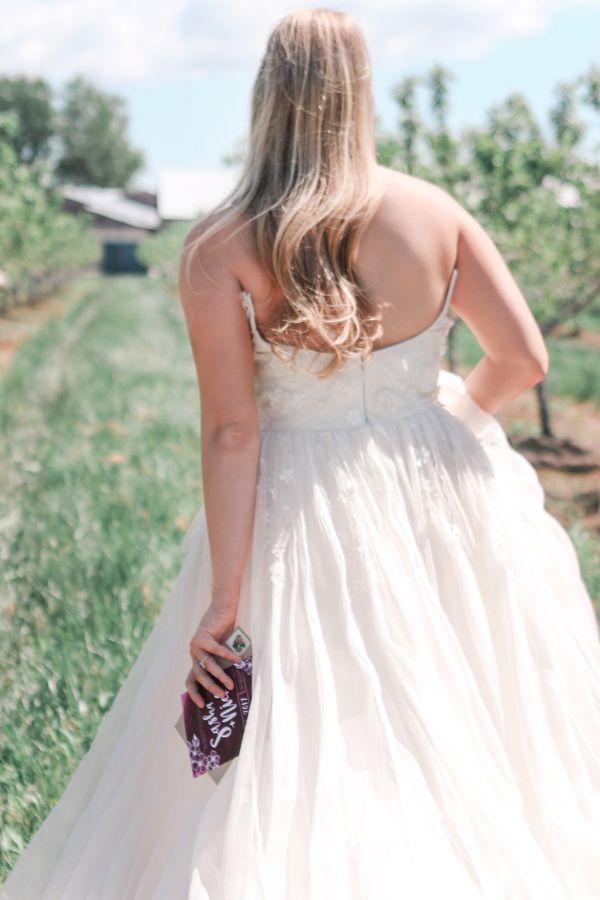  Purple and Pink Bridal Session Among the Cherry Trees