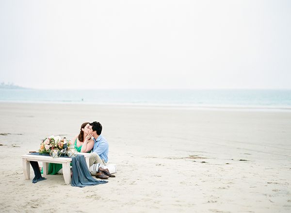  The Sweetest Beach Picnic Engagement Session in La Jolla