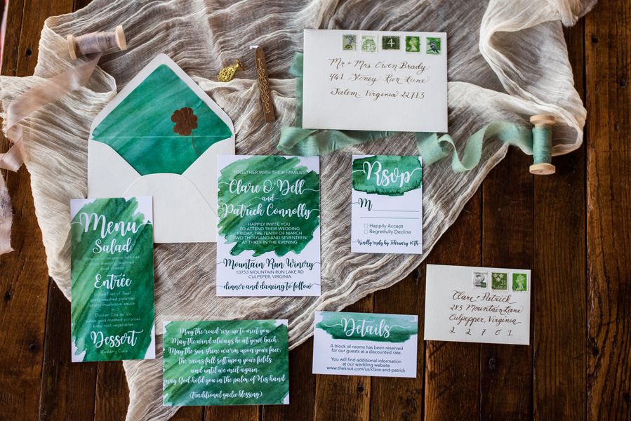 A Rural Irish-Style Wedding with Emerald and Gold