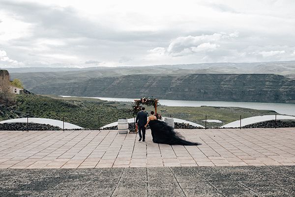 Opulence at a Winery Wedding Inspo with Dark Colors