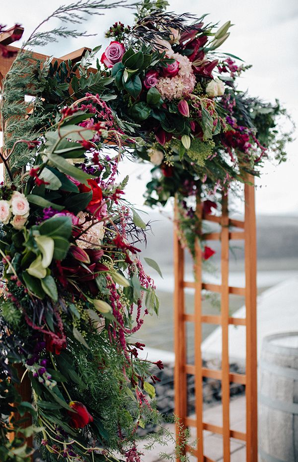 Opulence at a Winery Wedding Inspo with Dark Colors