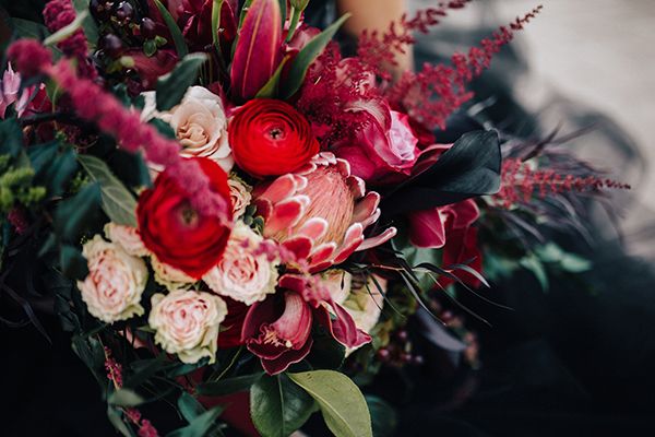 Opulence at a Winery Wedding Inspo with Dark Colors