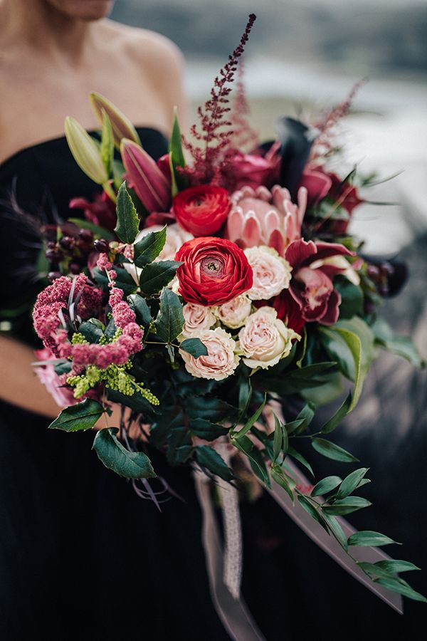 Opulence at a Winery Wedding Inspo with Dark Colors