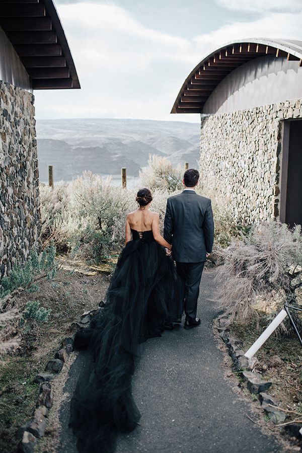 Opulence at a Winery Wedding Inspo with Dark Colors