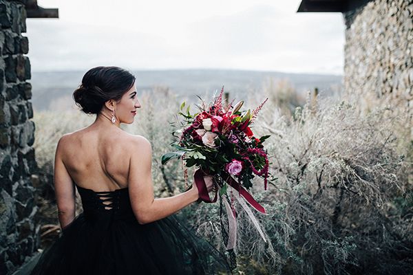 Opulence at a Winery Wedding Inspo with Dark Colors