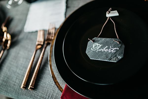 Opulence at a Winery Wedding Inspo with Dark Colors