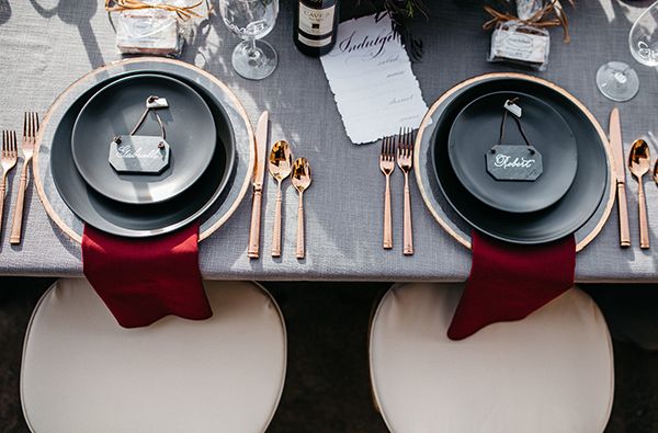 Opulence at a Winery Wedding Inspo with Dark Colors