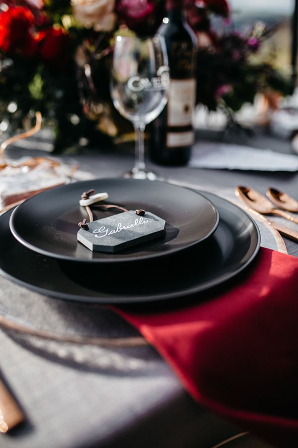 Opulence at a Winery Wedding Inspo with Dark Colors