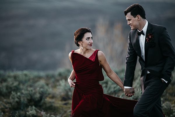 Opulence at a Winery Wedding Inspo with Dark Colors