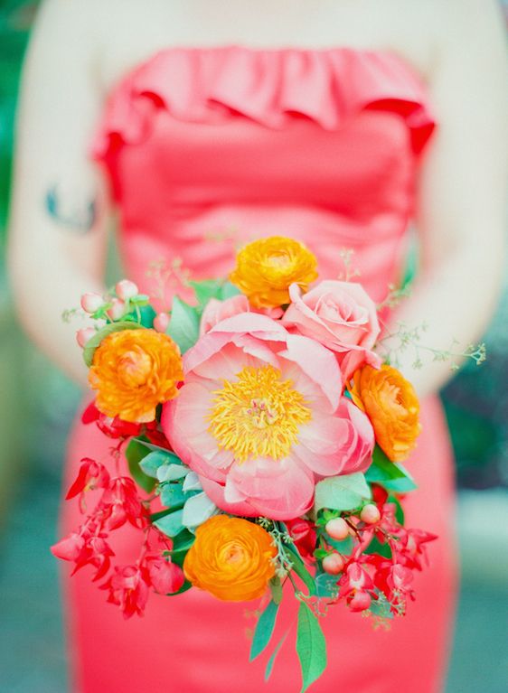 Vibrant Coral Real Wedding: Blaine and Mike