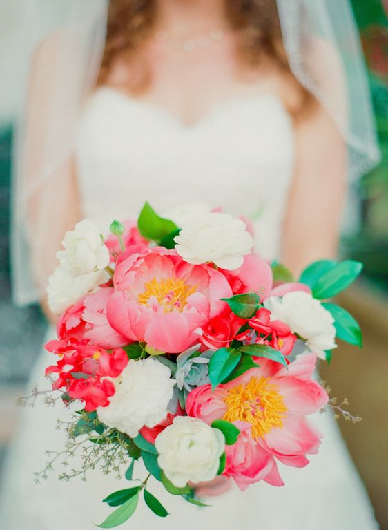 Vibrant Coral Real Wedding: Blaine and Mike