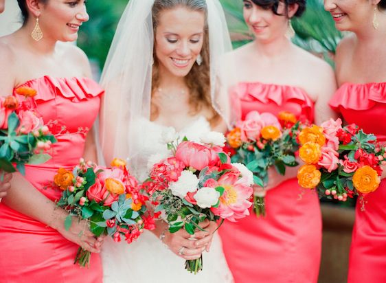 Vibrant Coral Real Wedding: Blaine and Mike