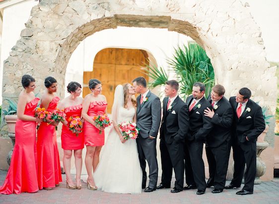 Vibrant Coral Real Wedding: Blaine and Mike