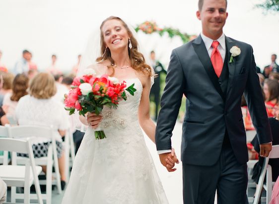 Vibrant Coral Real Wedding: Blaine and Mike