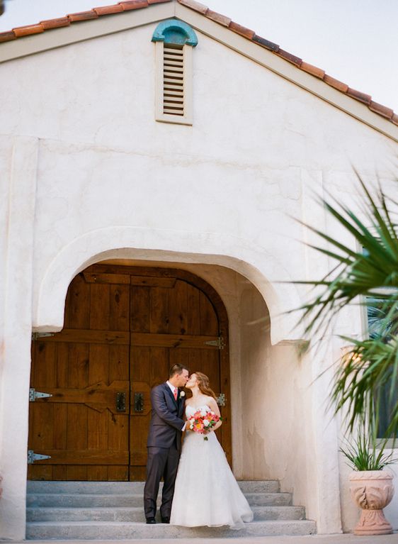 Vibrant Coral Real Wedding: Blaine and Mike