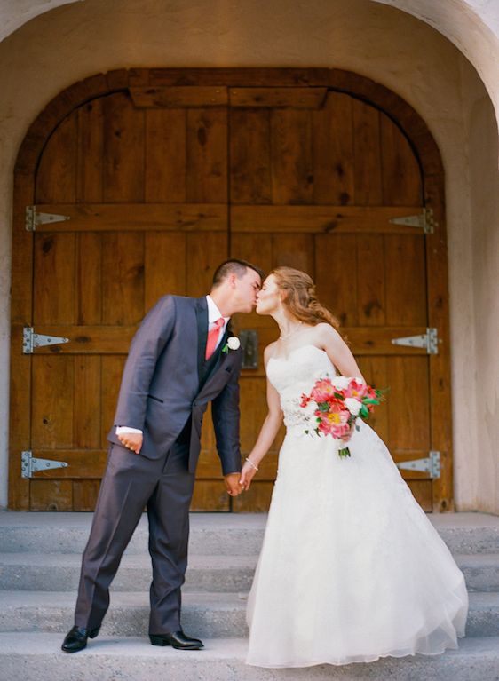 Vibrant Coral Real Wedding: Blaine and Mike