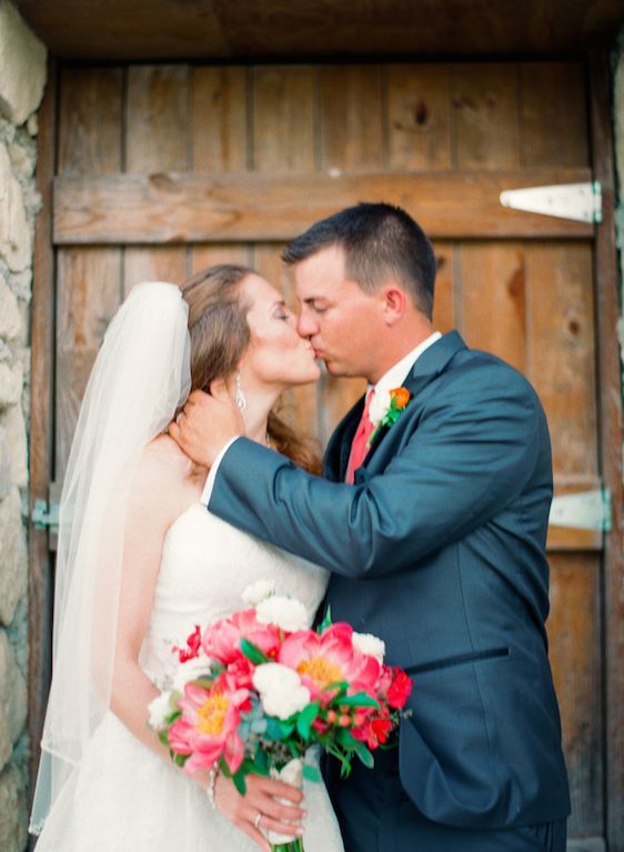 Vibrant Coral Real Wedding: Blaine and Mike