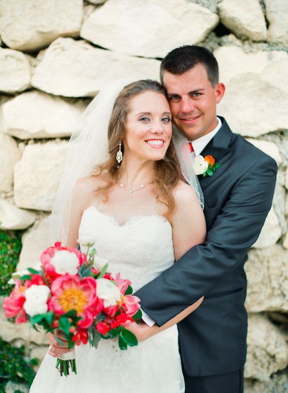 Vibrant Coral Real Wedding: Blaine and Mike