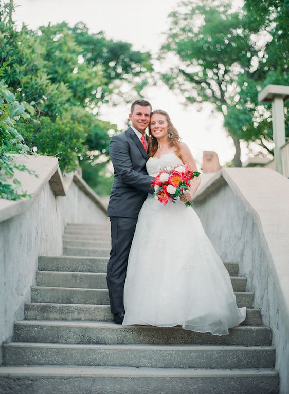 Vibrant Coral Real Wedding: Blaine and Mike