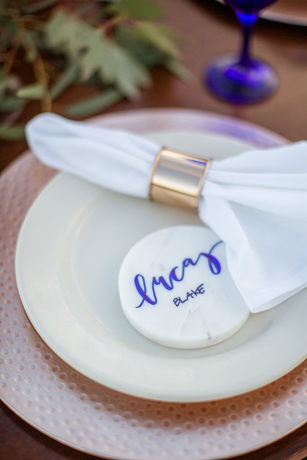  Oceanside Wedding Inspiration with Pops of Cobalt