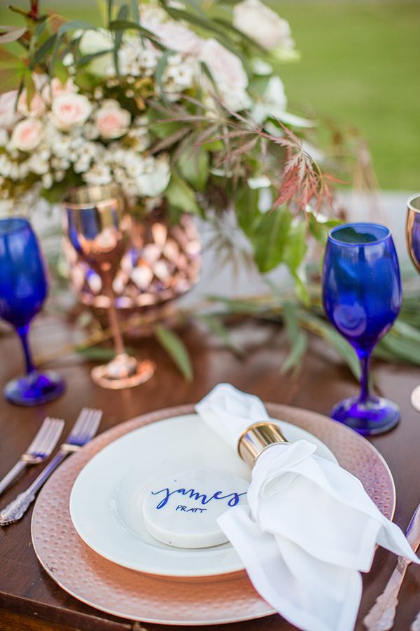  Oceanside Wedding Inspiration with Pops of Cobalt