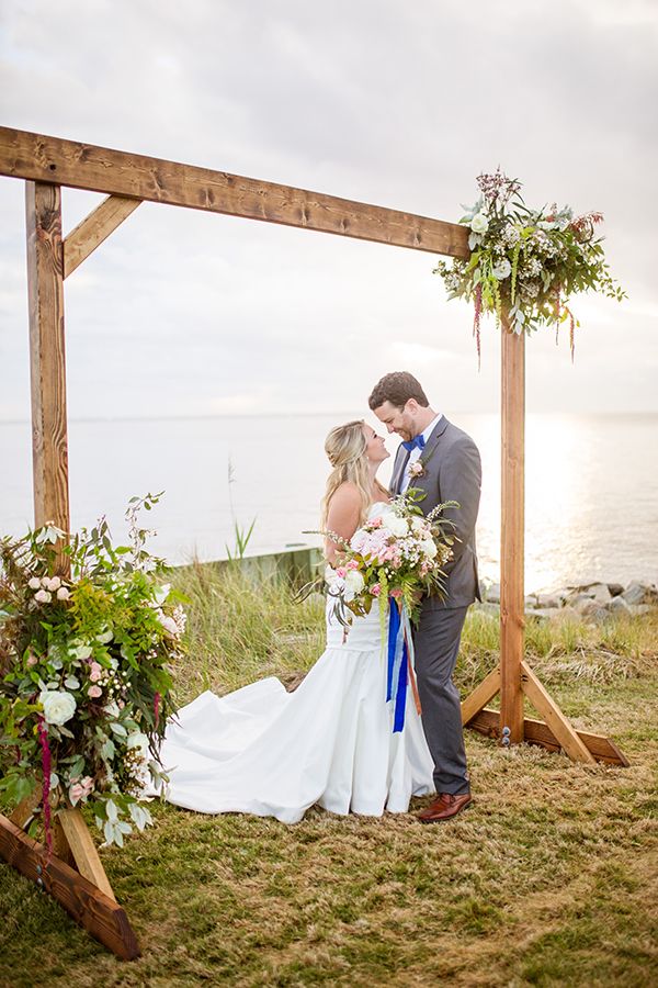  Oceanside Wedding Inspiration with Pops of Cobalt