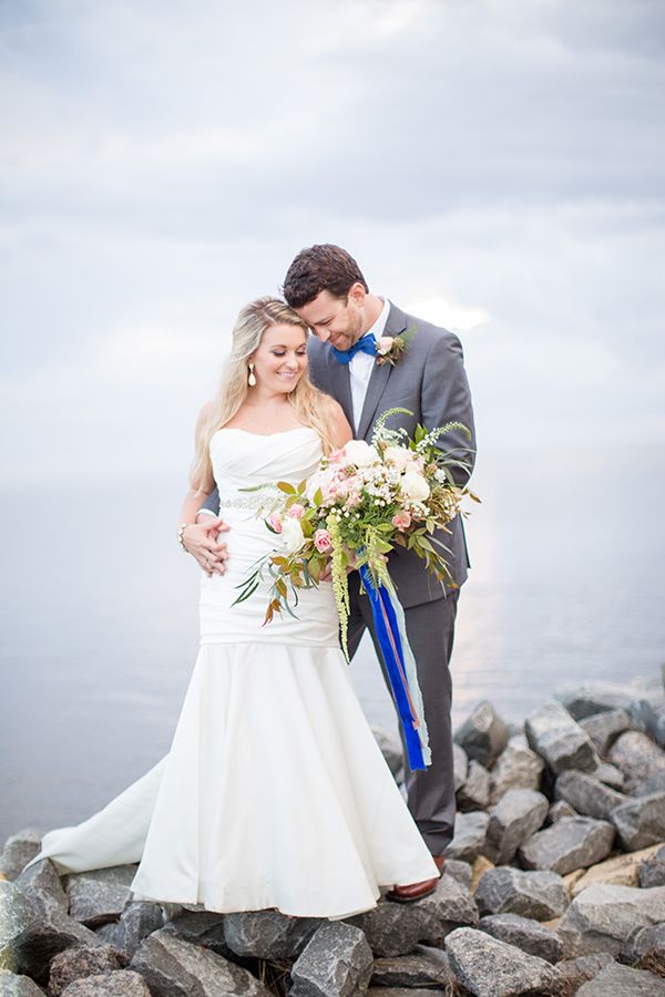  Oceanside Wedding Inspiration with Pops of Cobalt