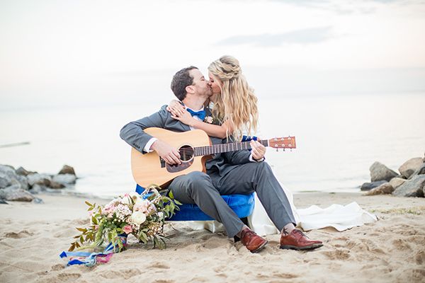  Oceanside Wedding Inspiration with Pops of Cobalt