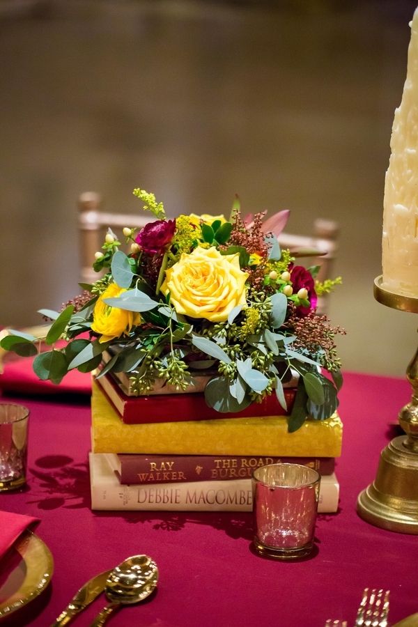  Cranberry and Gold with Subtle Nods to the Harry Potter Books