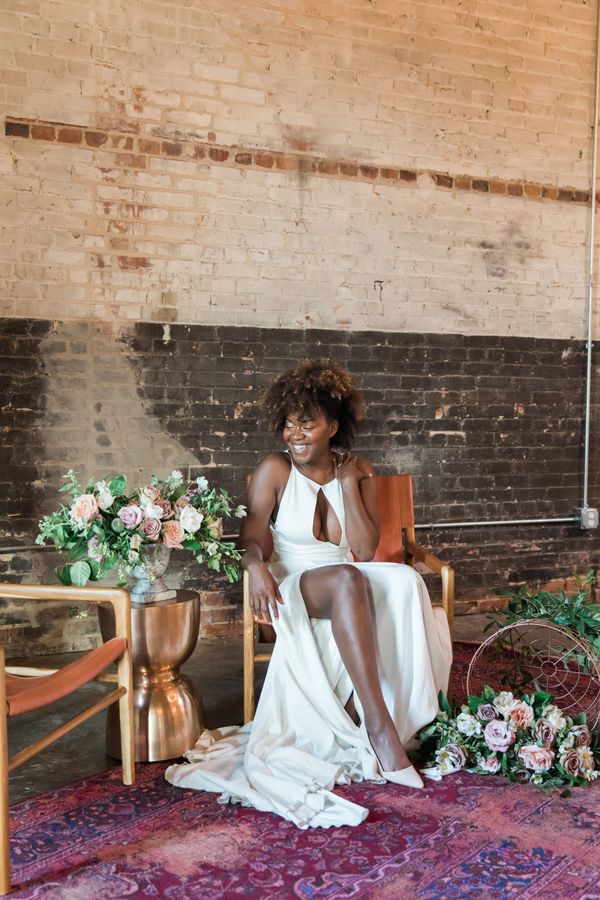 Modern Industrial Meets Rose Gold Romance Wedding Inspiration