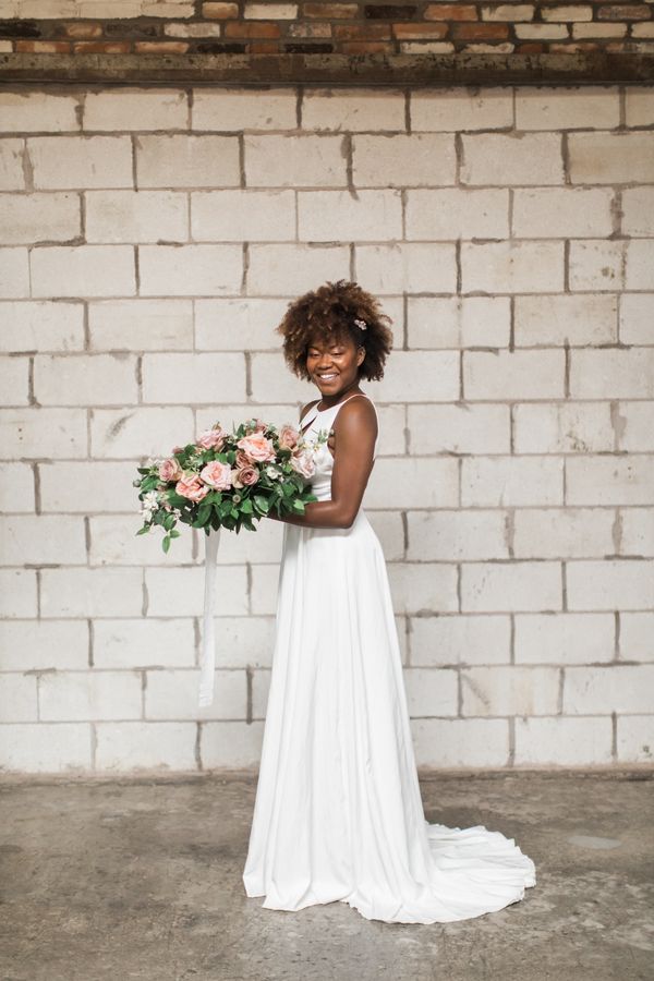 Modern Industrial Meets Rose Gold Romance Wedding Inspiration