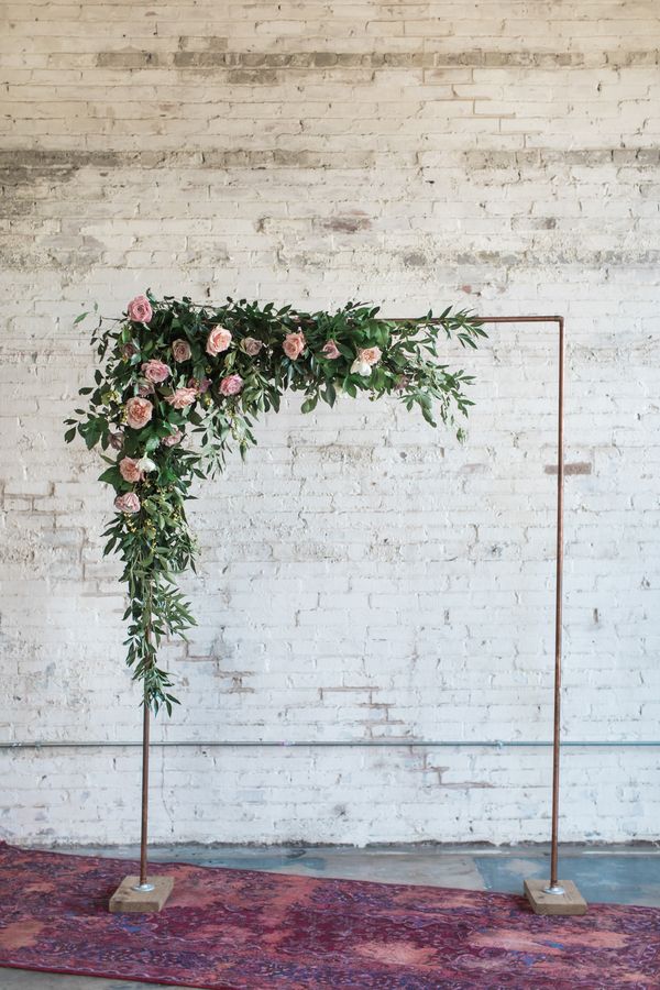 Modern Industrial Meets Rose Gold Romance Wedding Inspiration