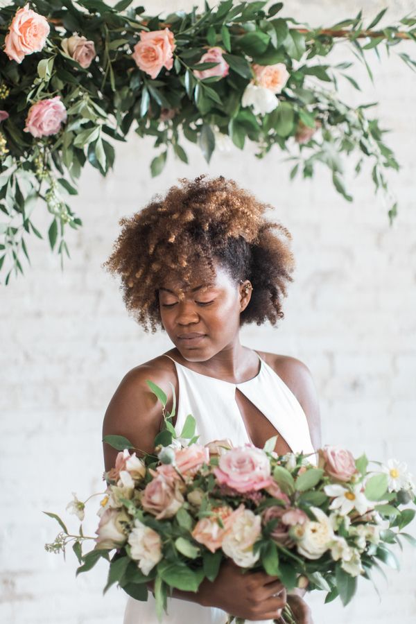 Modern Industrial Meets Rose Gold Romance Wedding Inspiration