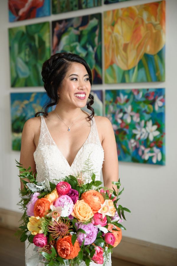  Colorful Abstract Painting and Floral Wedding